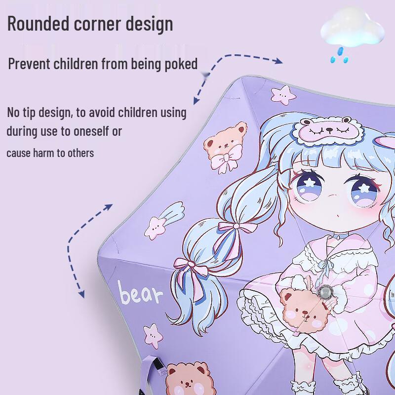 YUHANG Children's Safety 6-Rib Straight Handle Umbrella