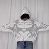 Y2K Europese en Amerikaanse donkere heren- en damesgothische print rits hoodie trui nieuwe herfst en winter groothandel direct leverbaar