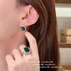 Jewelry, Glazed Ice Flower Meteor Gem Earrings, Banquet Haute Couture Crystal Flower Butterfly Water Drop Zircon Earrings, Combination