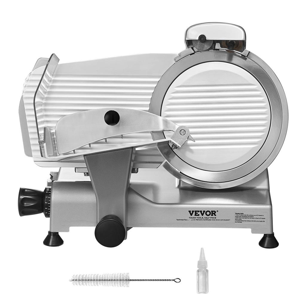 Meat Slicer, 340W Electric Deli Food Slicer with 10" SUS420 Stainless Steel Blade and Built-in Sharpening Stone, 0-0.6 Inch Adjustable Thickness for