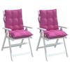 Low back Chair Cushions 2 pcs Pink Oxford Fabric