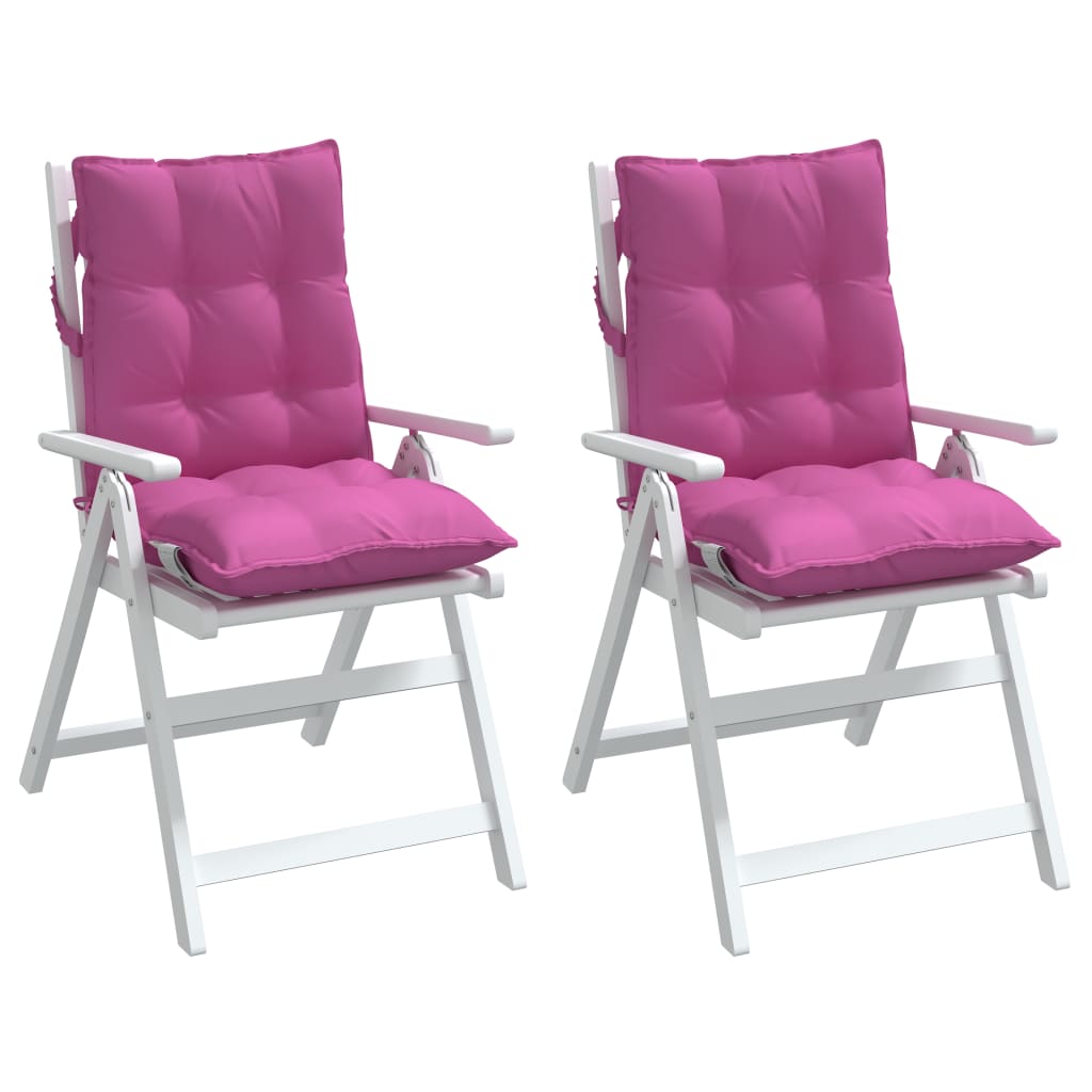 Low back Chair Cushions 2 pcs Pink Oxford Fabric