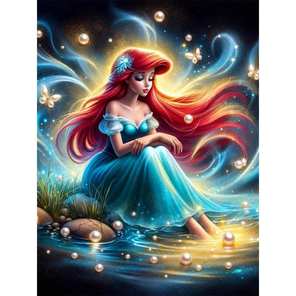 

The Handmade Pearl Mosaic Painting and Pearl Embroidery Artwork of Ariel From DisneyThe Little Mermaid As Well As A Gift and Home Decoration Item 35x45cm