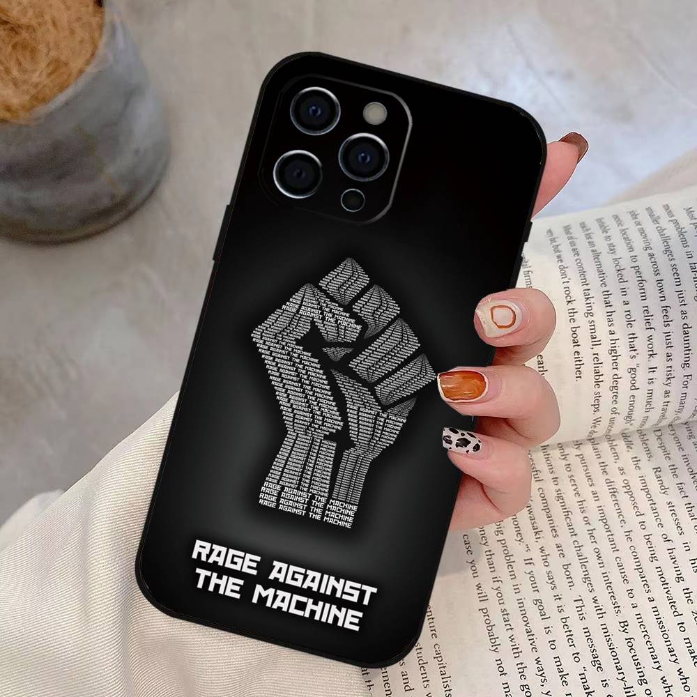 

Powerful R-Rage A-Against Phone Case For iPhone 17,16,15,14,13,12,11 Plus,Pro Max,XS,Soft Silicone Black Cover iPhone14