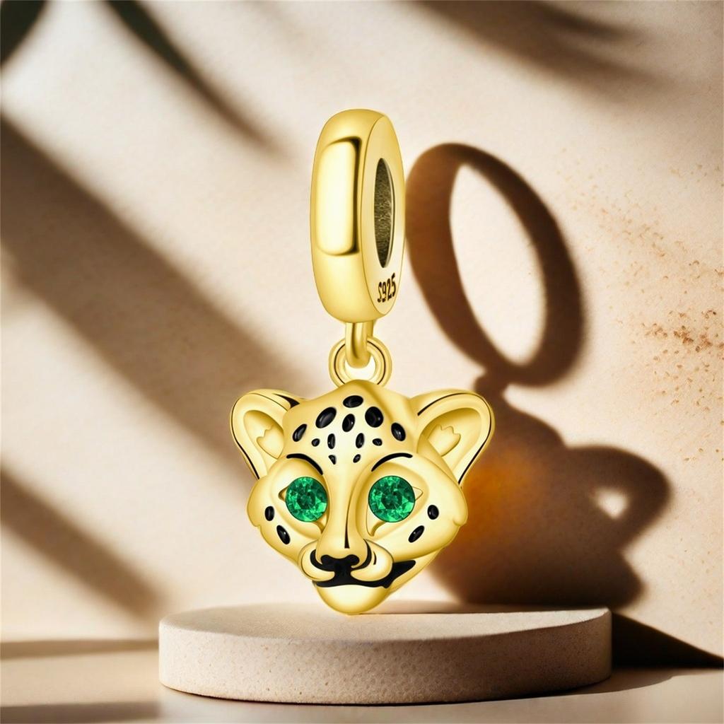 Copper Golden Colour Leopard Pendants Bracelet Charms Fit Bangle For Women Jewelry Party Beads Gifts Diy Accessory