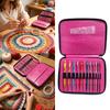Tunisian Crochet Hook with Connector Cord, 12-Piece Color-Anodized Aluminum Set for Hoop-Filled Row, Garments, Rugs, and Home Decors