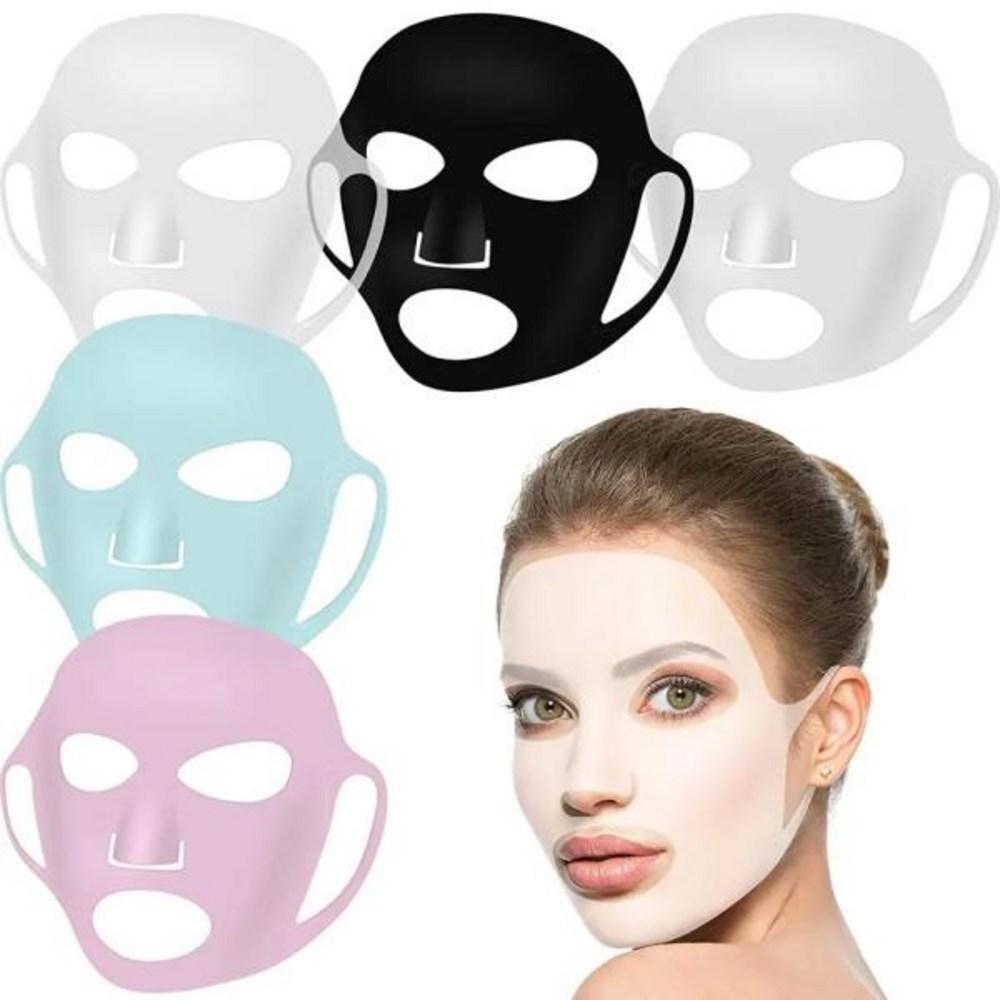 Skin Care Tools Reusable Silicone Facial Mask Cover Sheet Holder Moisturizing Wrap, 1 Piece, 04WHITE