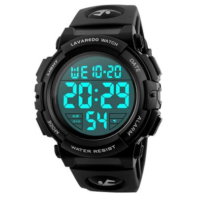 Chlapecké digitální hodinky Chlapecké sportovní hodinky Venkovní multifunkční 50m vodotěsné upozornění Datum Den Displej Duální čas LED Analogový displej Dětské (Černá)