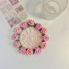 Crochet Coaster Fished Crochet Placemat Cup Pad Heat Insulation Mug Mat Diy Handmade Rose Flower Mother's Day Gift Home Decor