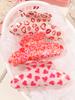 Valentine's Day Half Round Thick Hair Clips,Women's Hair Clips with Red Heart Pattern, Non-Slip Hair Clips Valentine's Day Gift