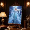 Castello di Ghiaccio Illuminato dalla Luna Elsa Nuova Arte Senza Cornice Intarsiata di Perle | Artigianato di Perle Fatto a Mano, Tema Castello di Ghiaccio Stellato, per Elegante Decorazione di Lusso Frozen