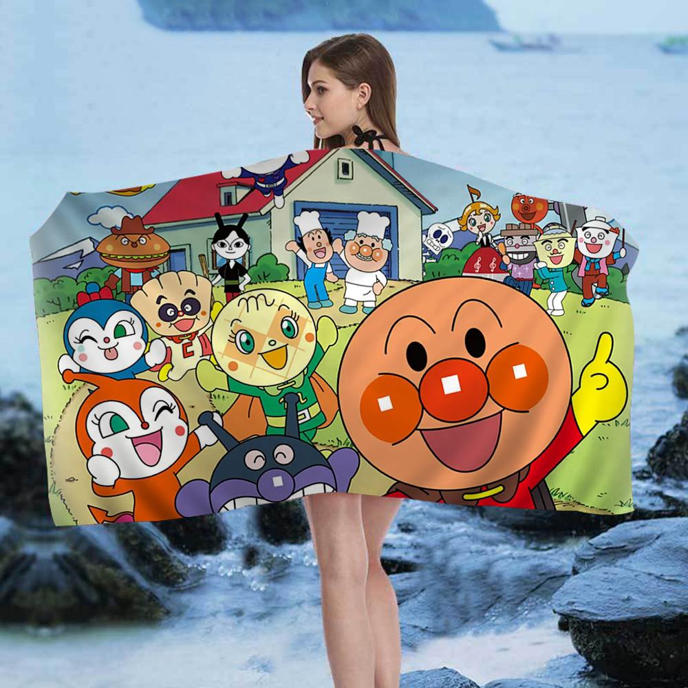C-Children A-Anpanman Cartoon Beach Towel Cute Kawaii Room Decor Bath Girls Children Hand Towels For Bathroom Shower