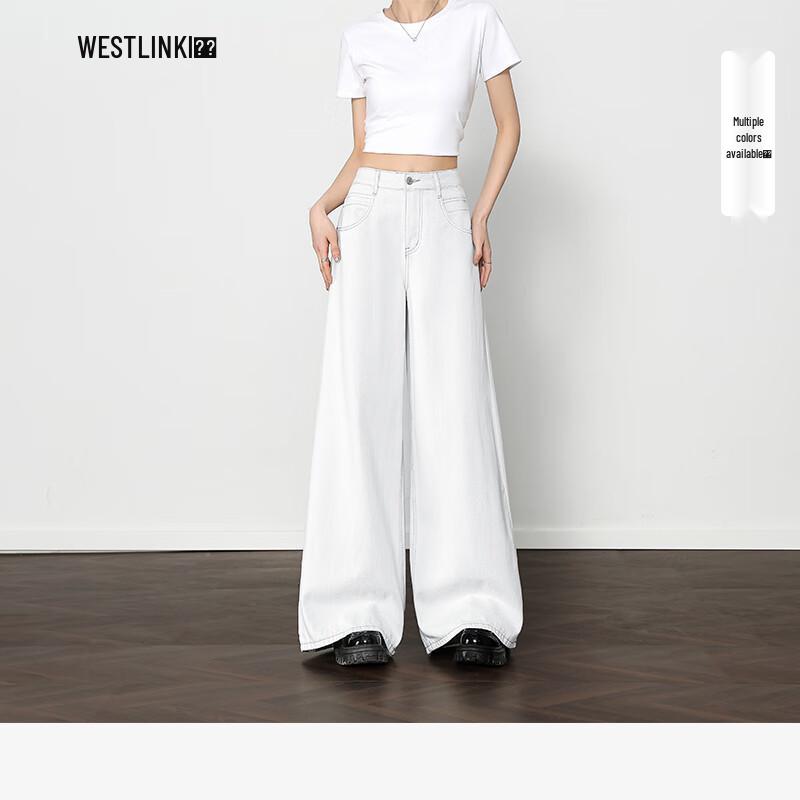 

West Encounter Women s High-Waist Wide-Leg Casual Pants M (28)