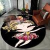 3D Cute Ballet Girl Ballerina Fairy Cartoon Area Rug,Round Carpet for Living Room Bedroom Sofa Decoration,Kid Non-slip Floor Mat