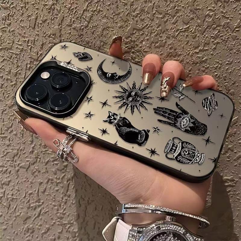 Retro Cat Stars Phone Case for Apple iPhone 17 Air, 16, 15, 14 Pro, 13