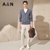 Antonio Men's Light Business V-Neck 100% Cashmere Cardigan