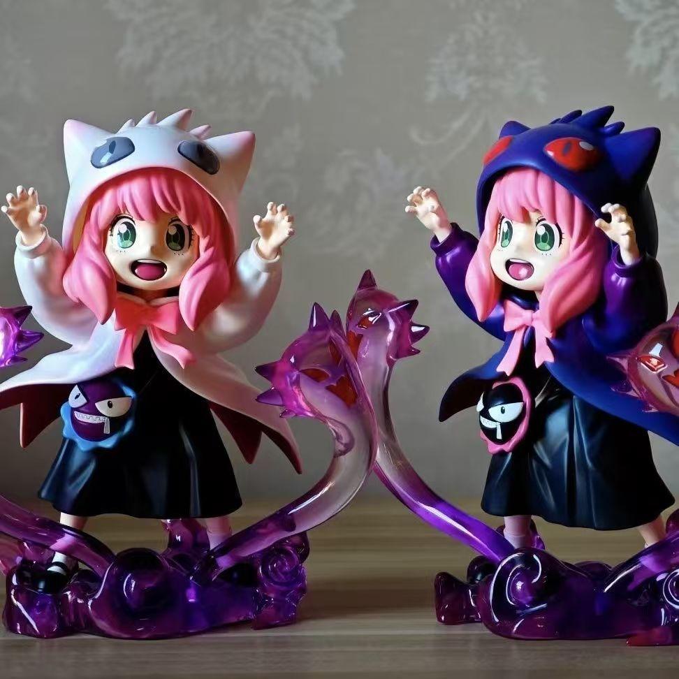 Spy X Family Anya Cos Gengar Figuur Anime Standbeeld Schattig Bureau Ornament Verzamelbaar Speelgoed Decoratie Cadeau No box