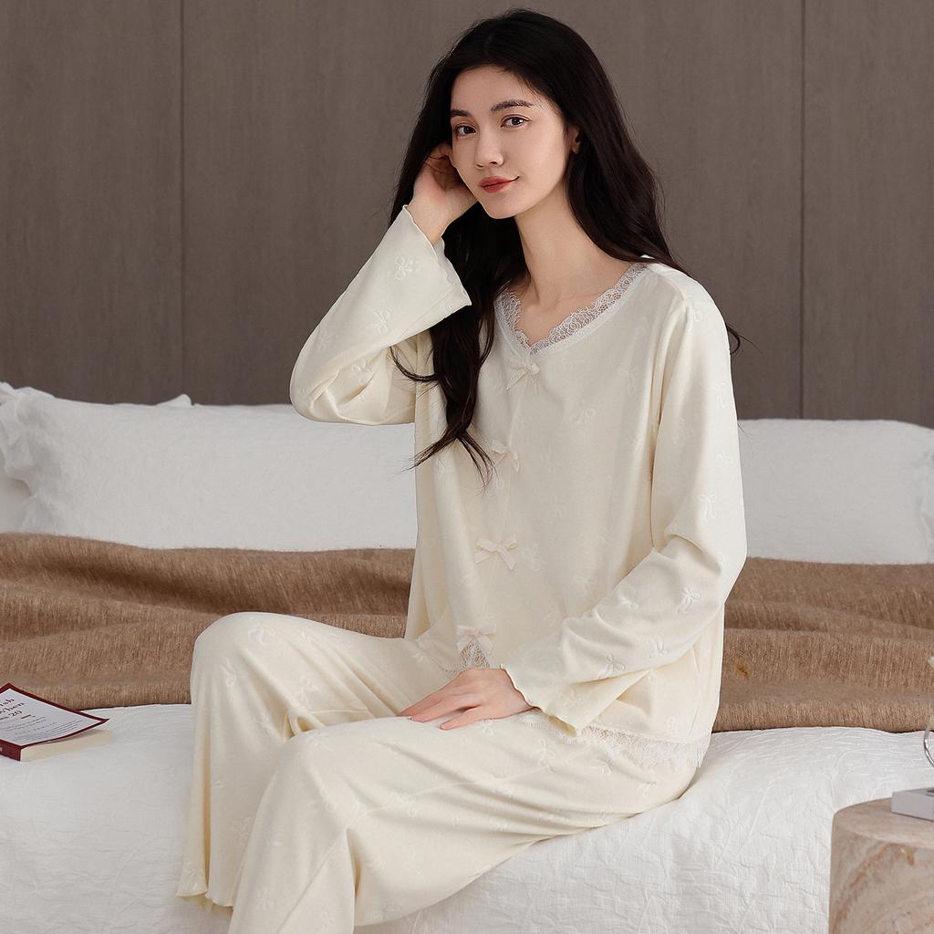 Pajamas Women'S Autumn And Winter Coral Fleece Thickened And Fleece Winter Island Fleece Loungewear Thin Fleece Spring And Autumn High-End Suit
