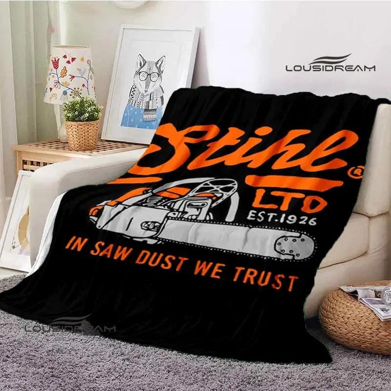 

Stihl logo printed blanket Flange Warm blanket picnic blanket Soft and comfortable blanket throw blanket birthday gift 30x40in