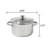 Mainstays Edelstahl 4-Quart Dampfgarer mit Glasdeckel, Induktionsgeeignet, Spülmaschinenfest, Gemüse, Fisch