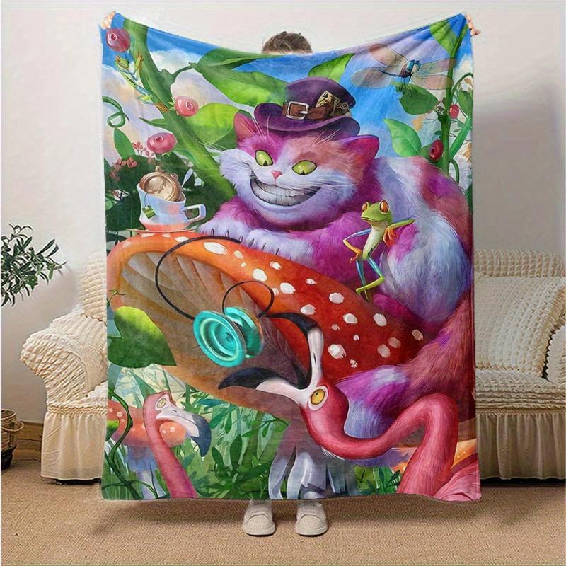 

1pc, Wonderland Adventure Blanket, Perfect for All Seasons, Home Decor, Soft Flannel Throw Blanket, Versatile & Cozy for Bedroom, Living Room, Travel, 130x150cm