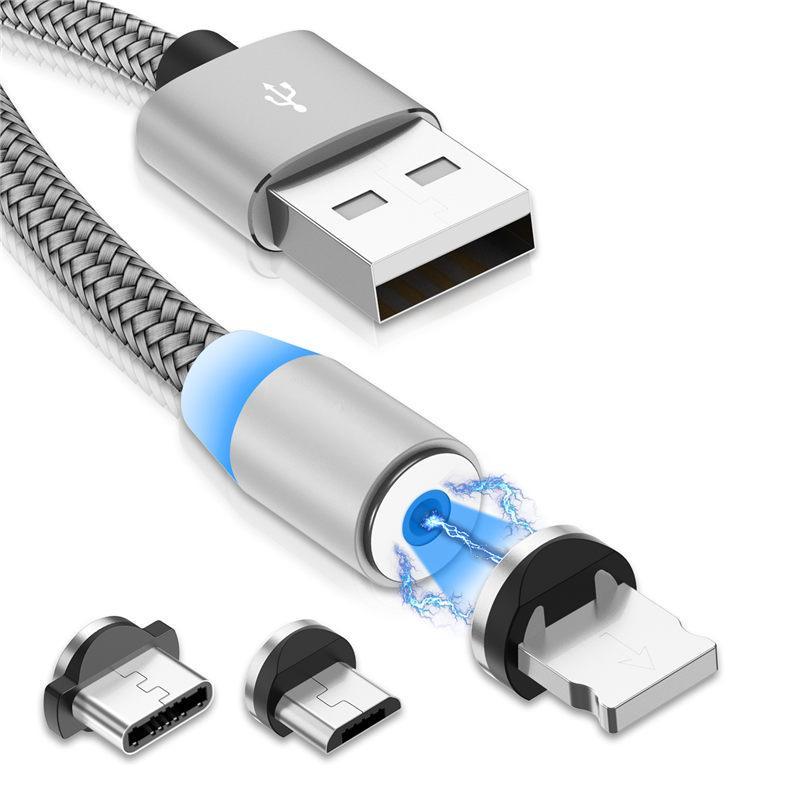 Magnetický nabíjecí magnetický datový kabel 3 v 1, nabíjecí kabel s jedním a třemi tahy