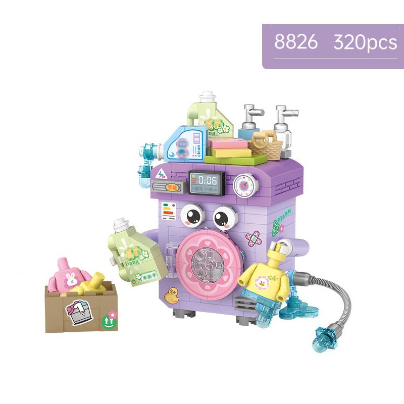 Мини-тостер из строительных блоков, телевизор, модель бытовой техники, собранный из кубиков, DIY, веселая головоломка, игрушка, подарок, подходит для домашнего декора