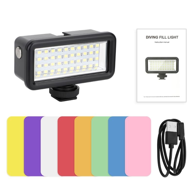 

40M IPX8 Underwater LED High Power Flash Light For SLR Cameras Fill Lamp Diving Video Lights Mount 1