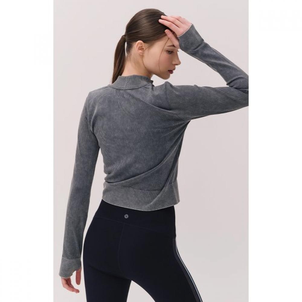 Huit Washed Seamless Performance Zip Up Jacket Htwjp5k07t