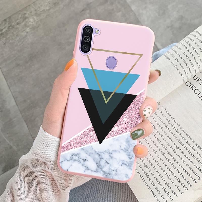 Marble Pattern Phone Case For Samsung Galaxy A11 A 11 M11 Protective Cover Case Pink Silicone Soft Funda For Samsung M14 M15 M23