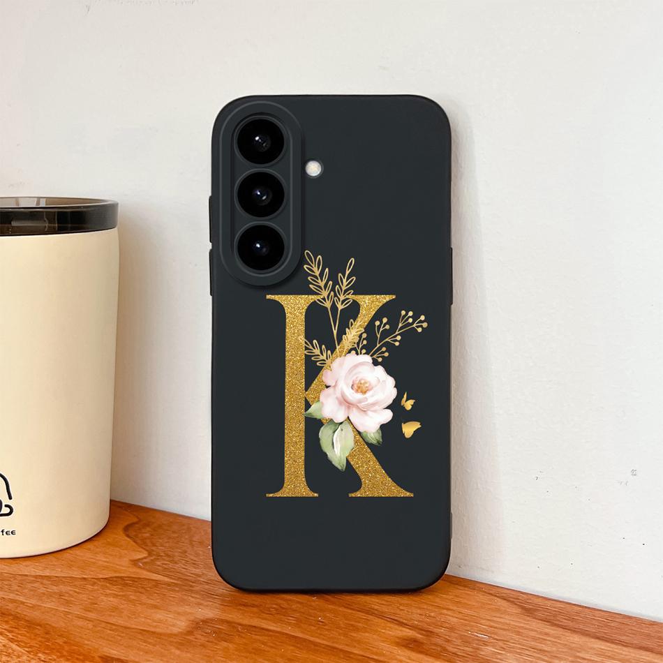 Flower Letter Phone Cover For Samsung S26 Ultra Case For Samsung S26 Plus Back Cover Soft Liquid Silicone Fundas For Galaxy S 26