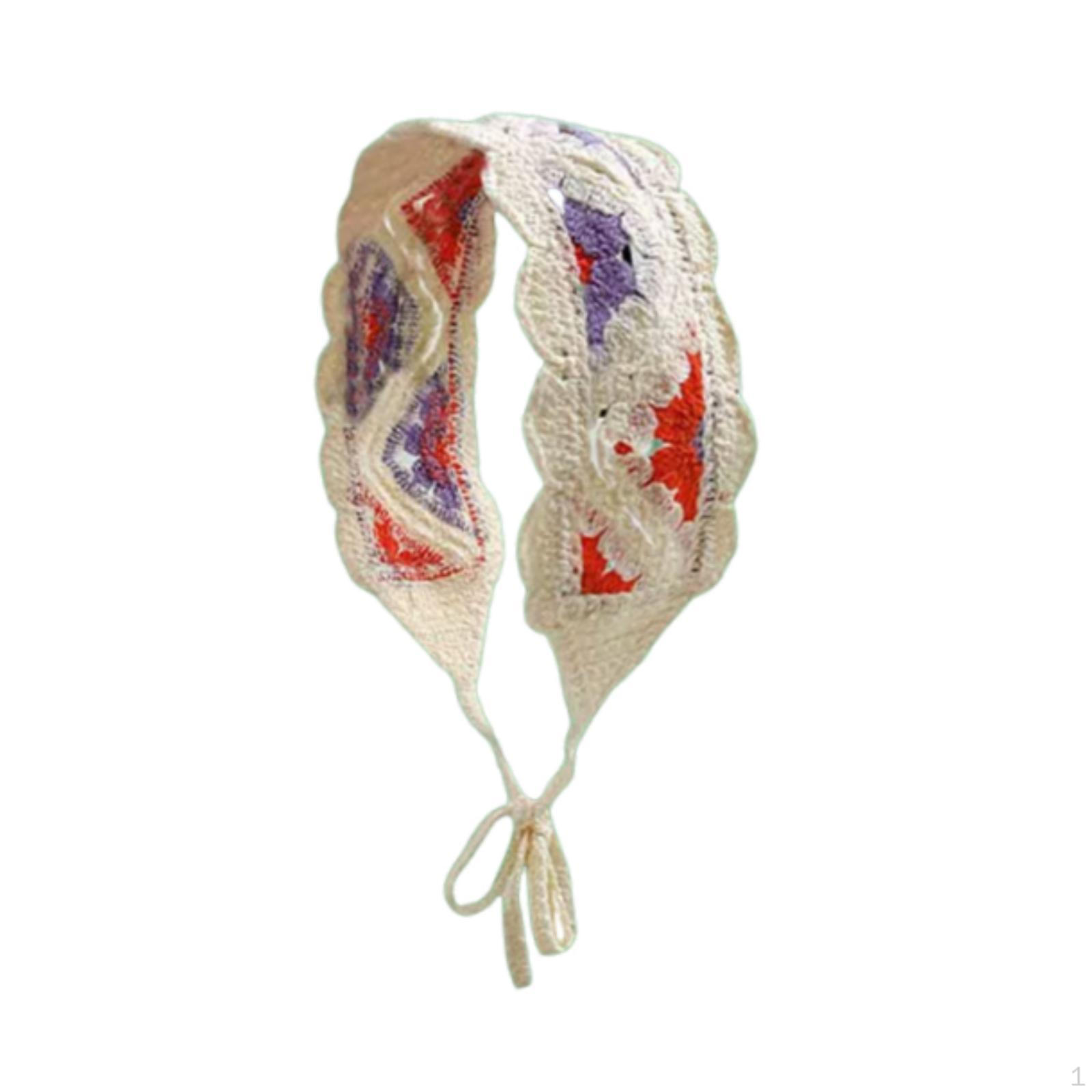 

Вязаная крючком бандана для волос, милый шарф для костюма, для девочек, женщин, косплея, маскарада Red Violet