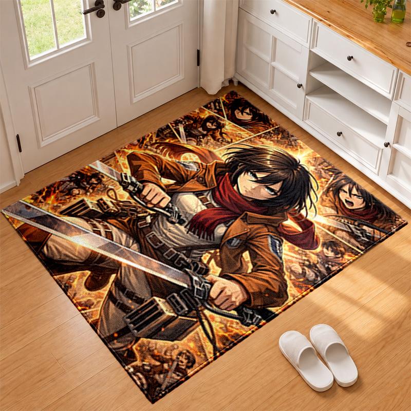 Attack on Titan Carpet Door Mat for Living Room or Bedroom Protective Mat Under Chair Office Decoration Christmas Gift Birthday Present