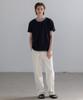 Dekkoloso Easy Layered Henley Neck Short Sleeve T-Shirt [Navy]