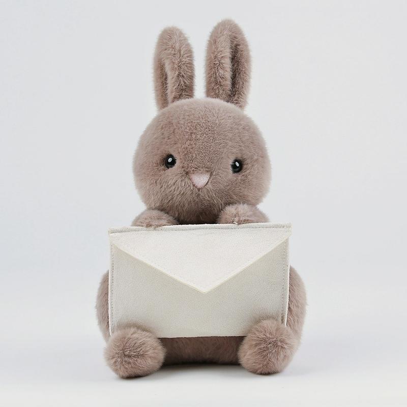 

Новые Креативные Плюшевые Игрушки Зайчики в Конверте, Мягкая Кукла Зайчик, Прекрасный Подарок, чтобы Положить Открытку Внутрь, Забавные Игрушки для Друзей, Семьи 25cm хаки