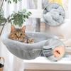 Katzenbett am Schreibtisch Plüsch Faltbares Katzenbett mit C-Klemme Robuster Tisch Haustier-Sitz Tischseitiges Katzenhängemattenbett mit waschbarem Polster für Wohnungskatzen
