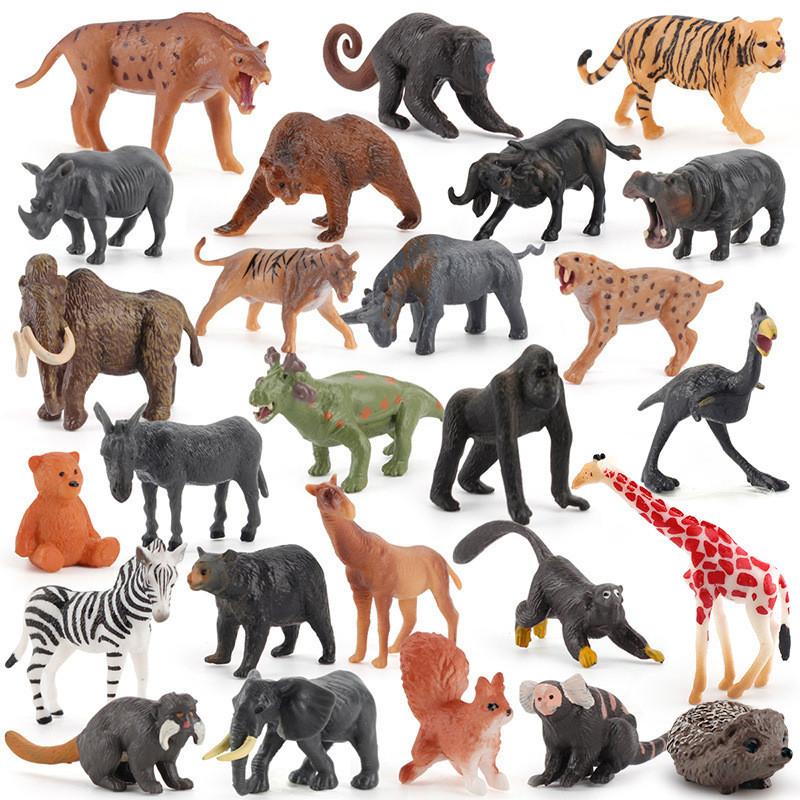 Simulation Tiger Lion Giraffe Elephant Hippopotamus Wild Animal Model Ornament For Educational Display And Collectors