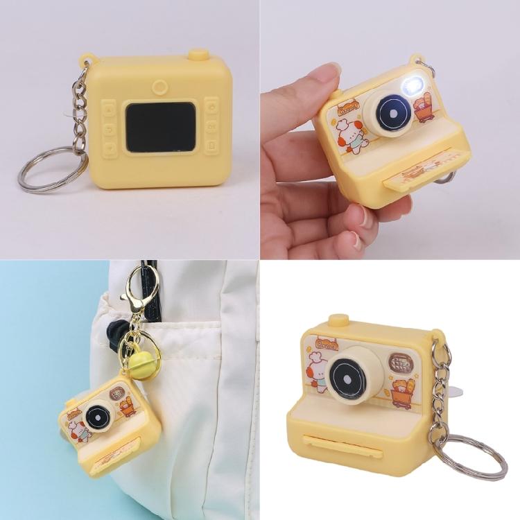 Imitation Camera Shape Keychain Decoration with Press Play Sound and Auto Glowing LED Nighttime Visibility Enhancer