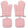 4 Stück Küchen-Topflappen-Set und Ofenhandschuhe, Hitzebeständig, Thermisch, Anti-Hitze, Für heiße Töpfe, Kochen, Backen