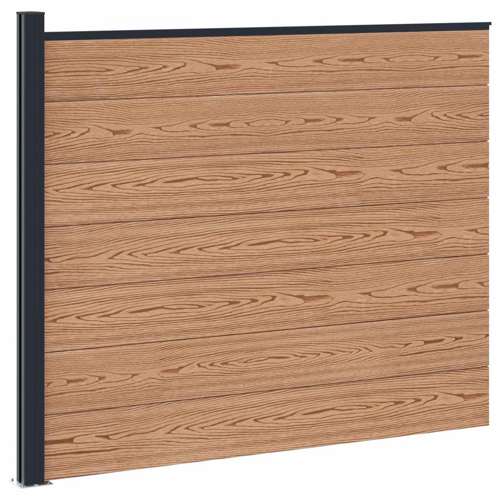 WPC and Aluminum Fence Panel Brown