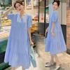 French Retro V-neck Maternity Dress, Women's Korean Loose Fit Fairy Style (2026)