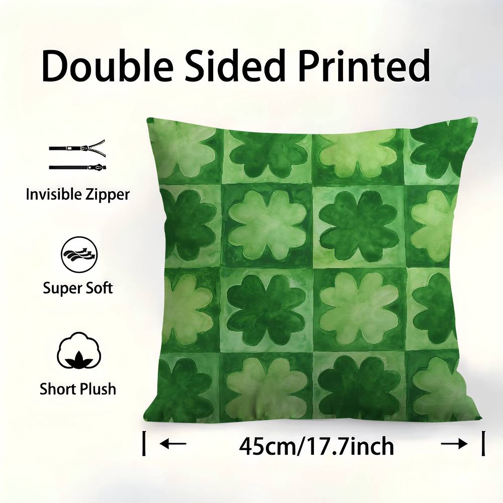 Lucky Clover Good Luck Ins Pillowcase Toon Gift Cushion Cover Bedroom Home Sofa Chair Seat Decor Pillow Case