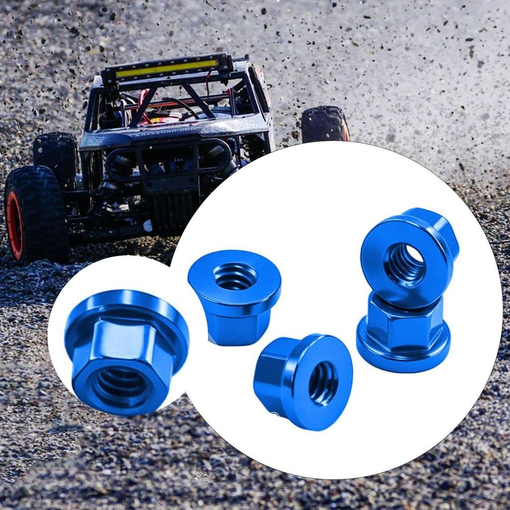 4 M2 Flange Wheel Nuts for 1/30 RC Crawler, Premium Aluminum Alloy Replacement Parts SCX30