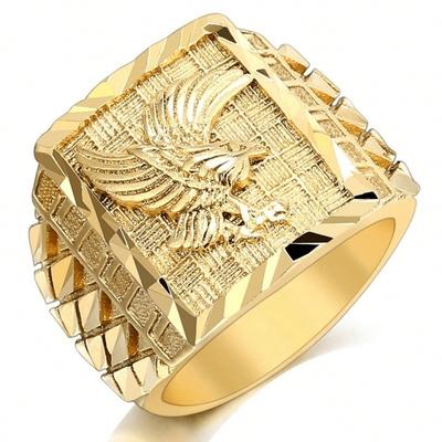 1 Stück Herren Ring mit Adler, Leichter Luxus, Geprägter Modischer Ring, Exquisite Texturierte Fassung, Geeignet für den täglichen Gebrauch, Feiertagsgeschenk