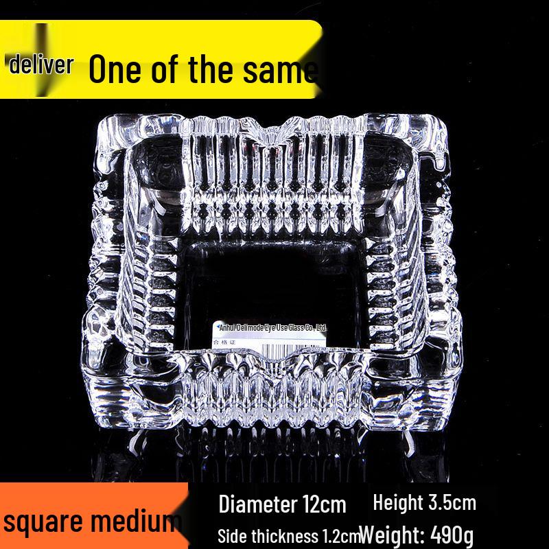 Buy One Get Two: Large Crystal Glass Ashtray for Home, Bedside, or Bar