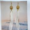 Retro Ethnic Style Feather Earrings Seaside Vacation Accessories Personalized Simple Bohemian Fringed Long Ear Jewelry