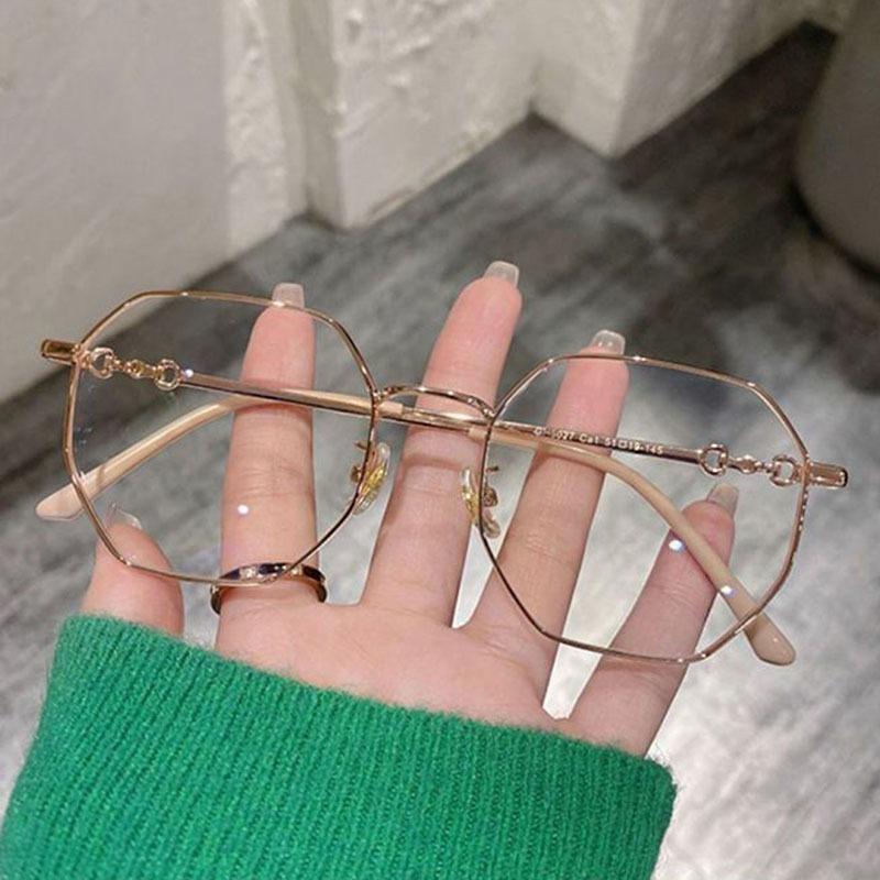 Fashion Polygon Frame Myopia Glasses Classic Vintage Anti-blue Light Eyeglasses Women Men Minus Diopter Eyewear