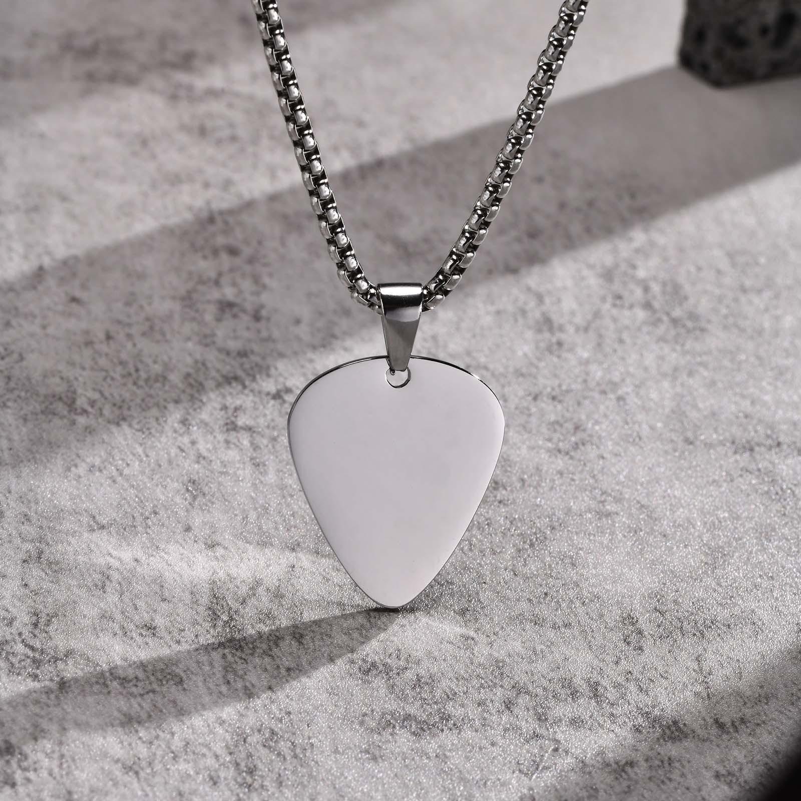 New guitar pick pendant lettering love necklace fashion personalized jewelry