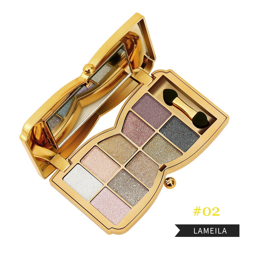 10-color Luxury Shimmer Eyeshadow Palette With Brush And Mirror, Matte And Pearlescent Eyeshadow Palette, Long-lasting And Easy-to-apply Eyeshadow