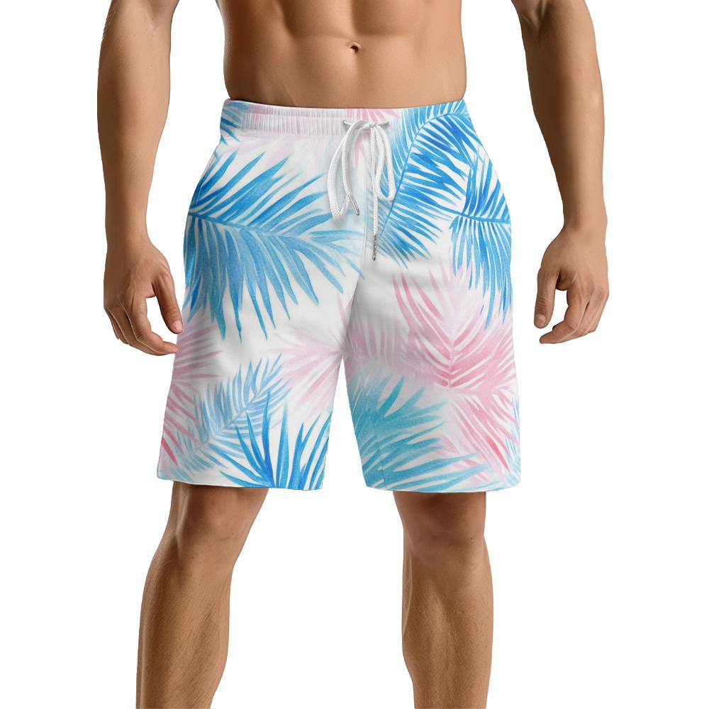 European And American Tropical Rainforest Plant Elements Men'S Casual Shorts Beach Pants